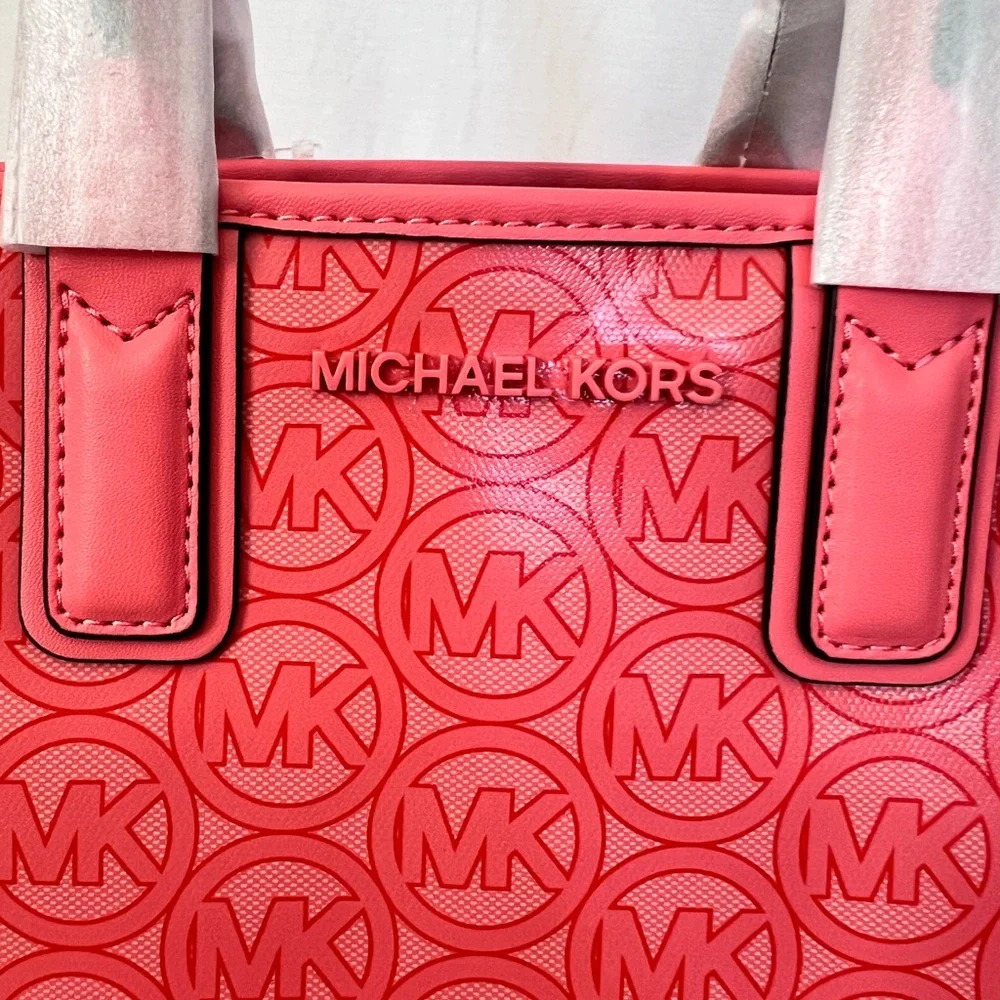 Michael Kors Small Jodie Tote Grapefruit Logo - Picture 2 of 8